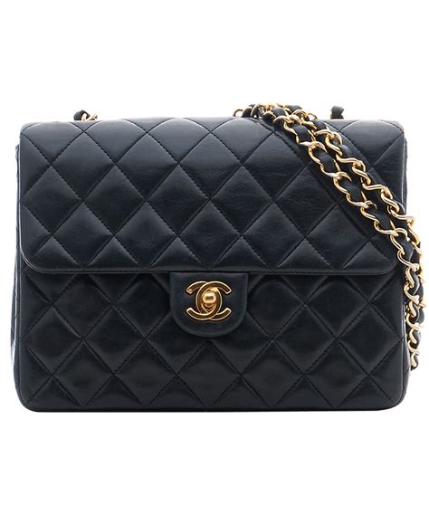 chanel quilted black handbag.